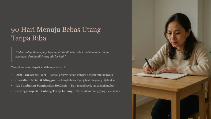 Sampul ebook 90 Hari Menuju Bebas Utang Tanpa Riba